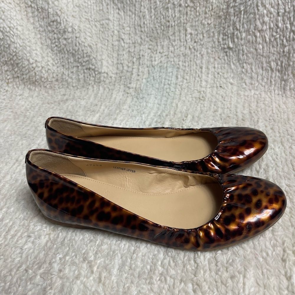J.Crew patent leather Cheetah print slip on flats SZ7.5